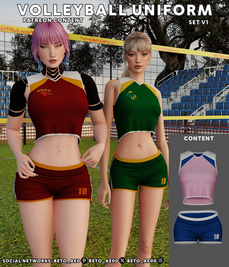 Sims 4 aesthetic clothing CC Volleyball Uniform - Set V1 by Beto