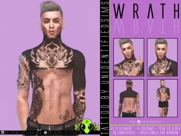 Sims 4 knee tattoo CC Wrath Tattoo by UNIDENTIFIEDSIMS